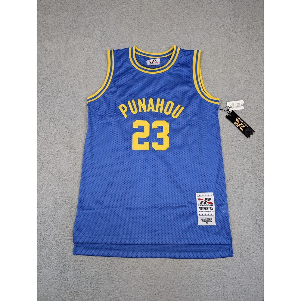 Punahou‎ Obama Basketball Jersey Mens XL Blue 23 Headgear Classics Royal New